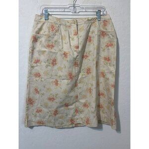 NWT J. Jill Watercolor Floral Skirt Sz 12 Pastel Knee Length